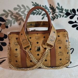 💯 Authentic MCM Golf Collection Boston Bag (Cognac)